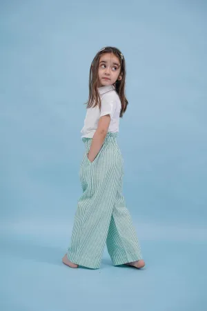 PINSTRIPE PAPER BAG PANTS