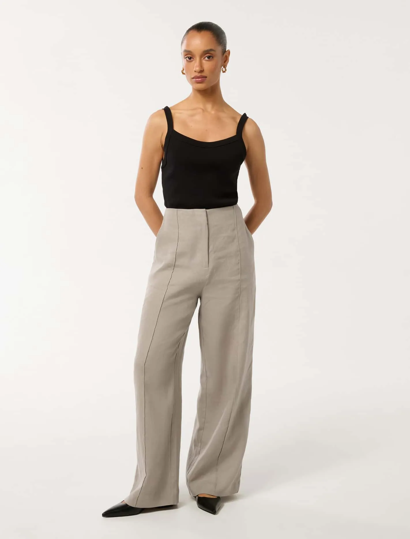 Posey Petite Linen Wide Leg Pants