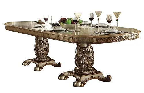 Queen Elizabeth Luxurious Gold Patina Dinning Table