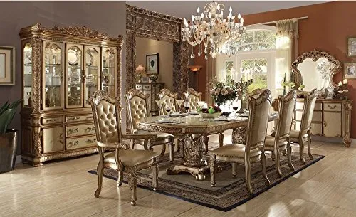 Queen Elizabeth Luxurious Gold Patina Dinning Table