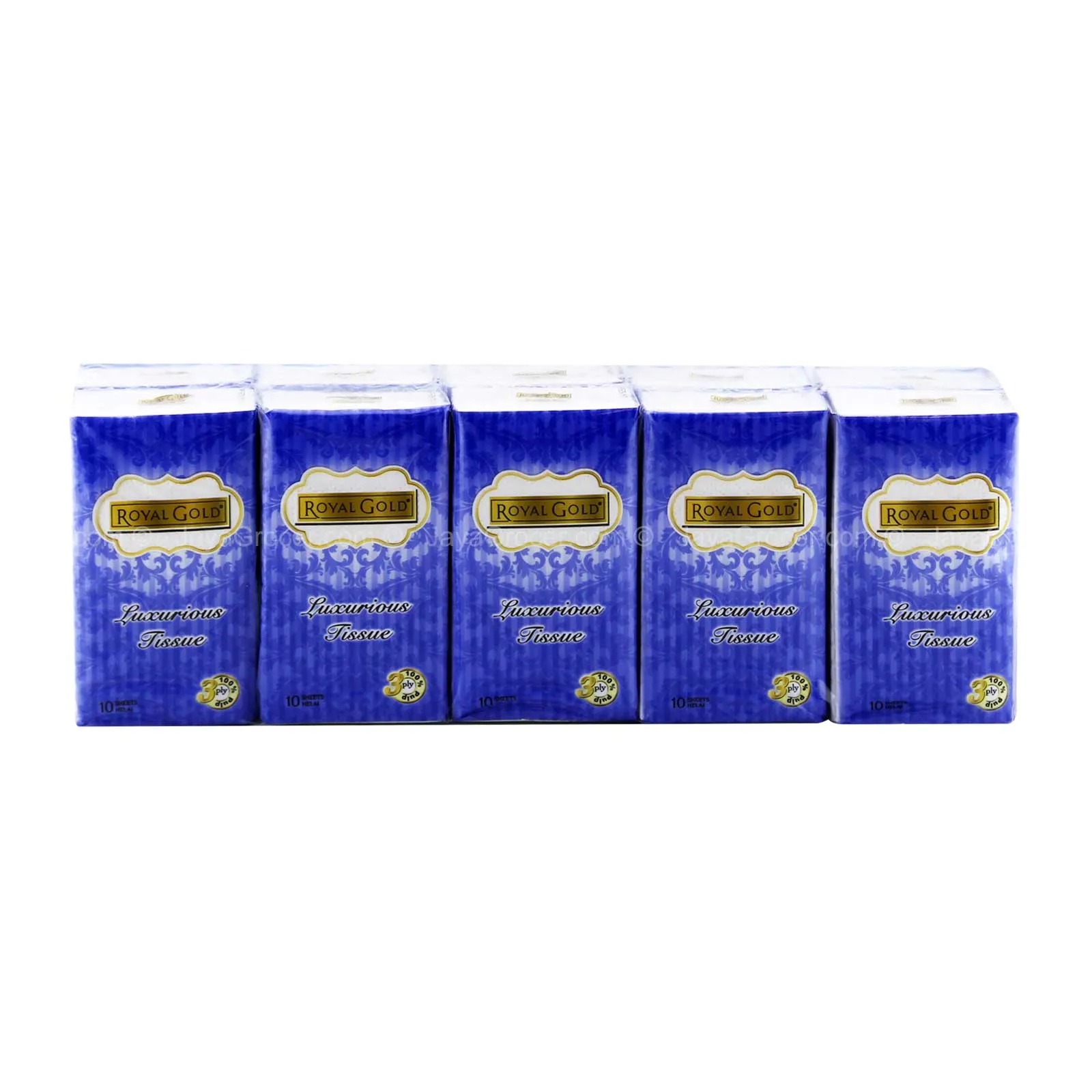 Royal Gold Luxurious Hanky Pack 10pcs x 10