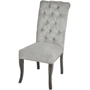 SALE Silver Roll Top Dining Chair With Ring Pull