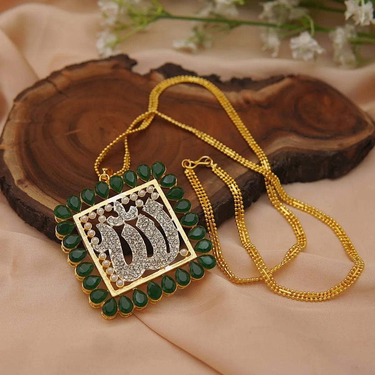 Semi-Precious Calligraphy Pendant