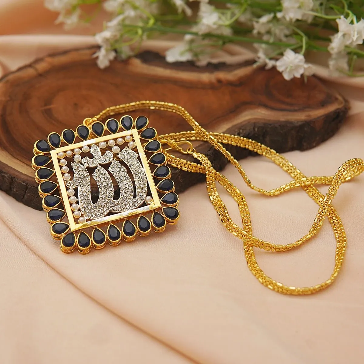 Semi-Precious Calligraphy Pendant