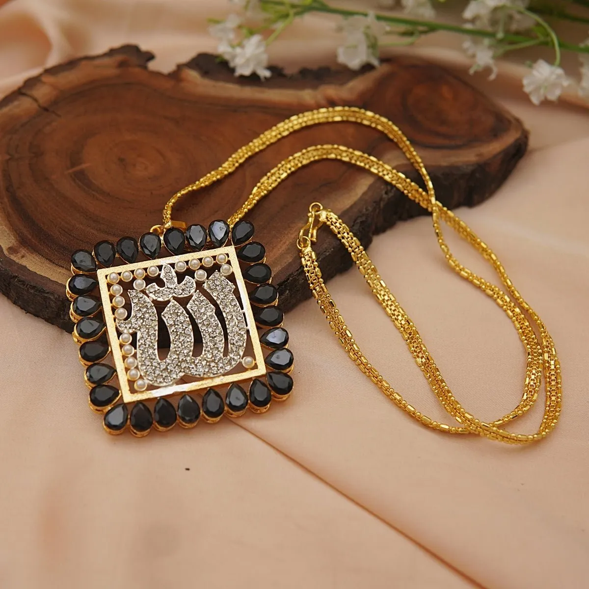 Semi-Precious Calligraphy Pendant