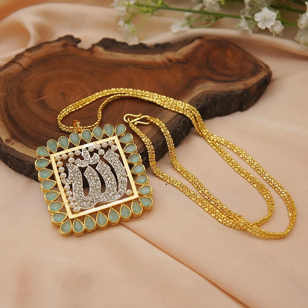 Semi-Precious Calligraphy Pendant