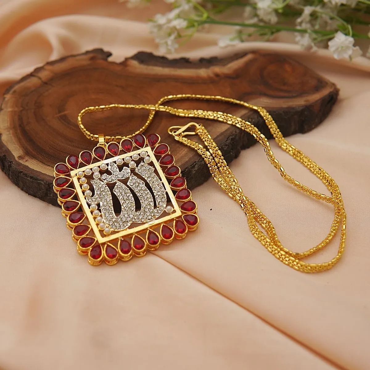 Semi-Precious Calligraphy Pendant