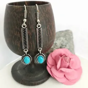 Serene Turquoise : Long Blue earrings