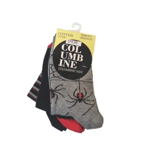 Socks Columbine 3 Pack Spiders Grey Red Crew