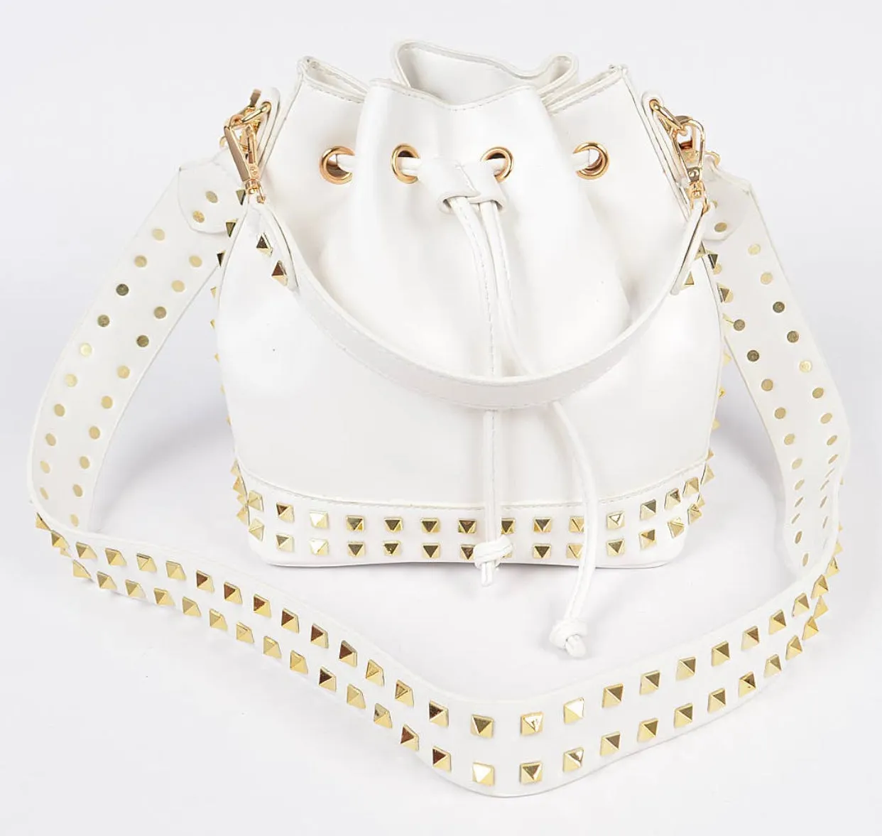 Studded Bucket Crossbody Bag