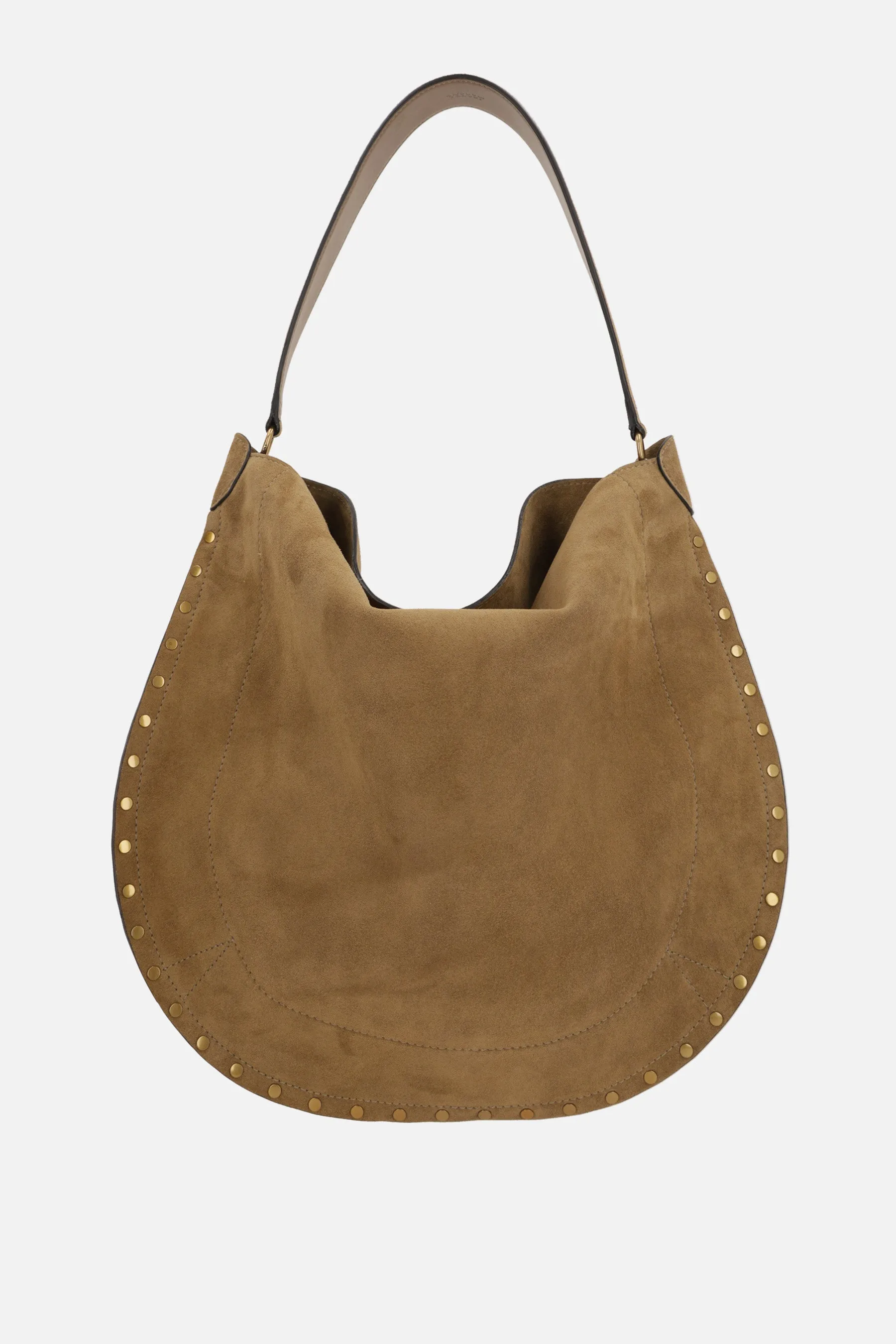 Studded-Edge Suede Hobo Bag