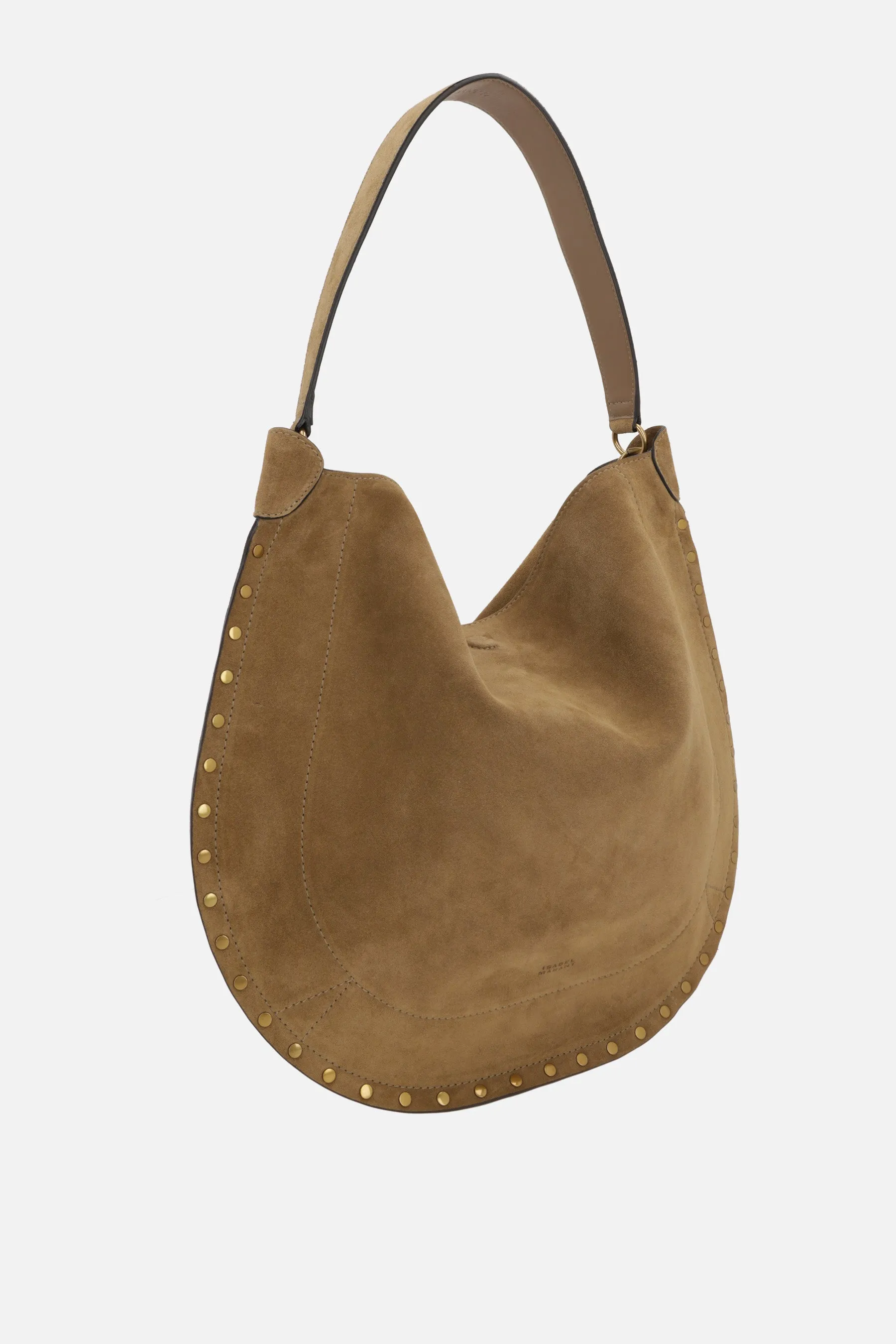 Studded-Edge Suede Hobo Bag