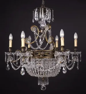 Superb Traditional Brass Ans Asfour Crystal Chandelier