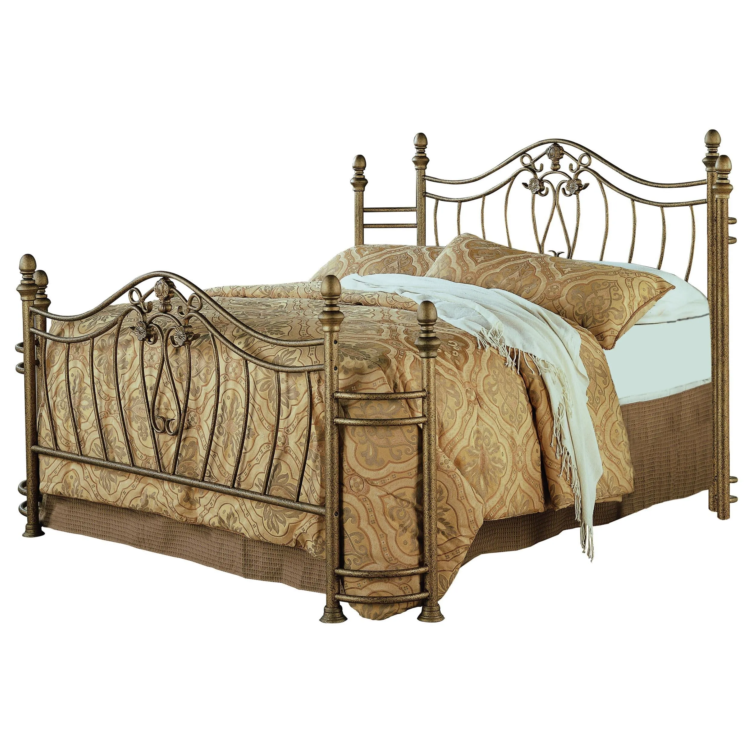 Sydney Eastern King Bed Antique Brushed Gold