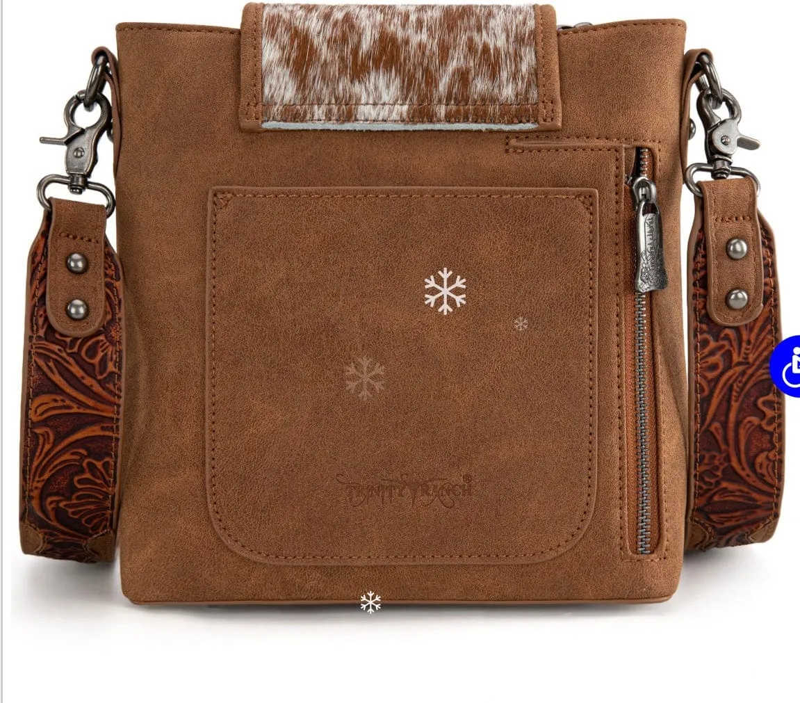 Trinity Ranch Genuine Cowhide Concealed Carry Crossbody Bag