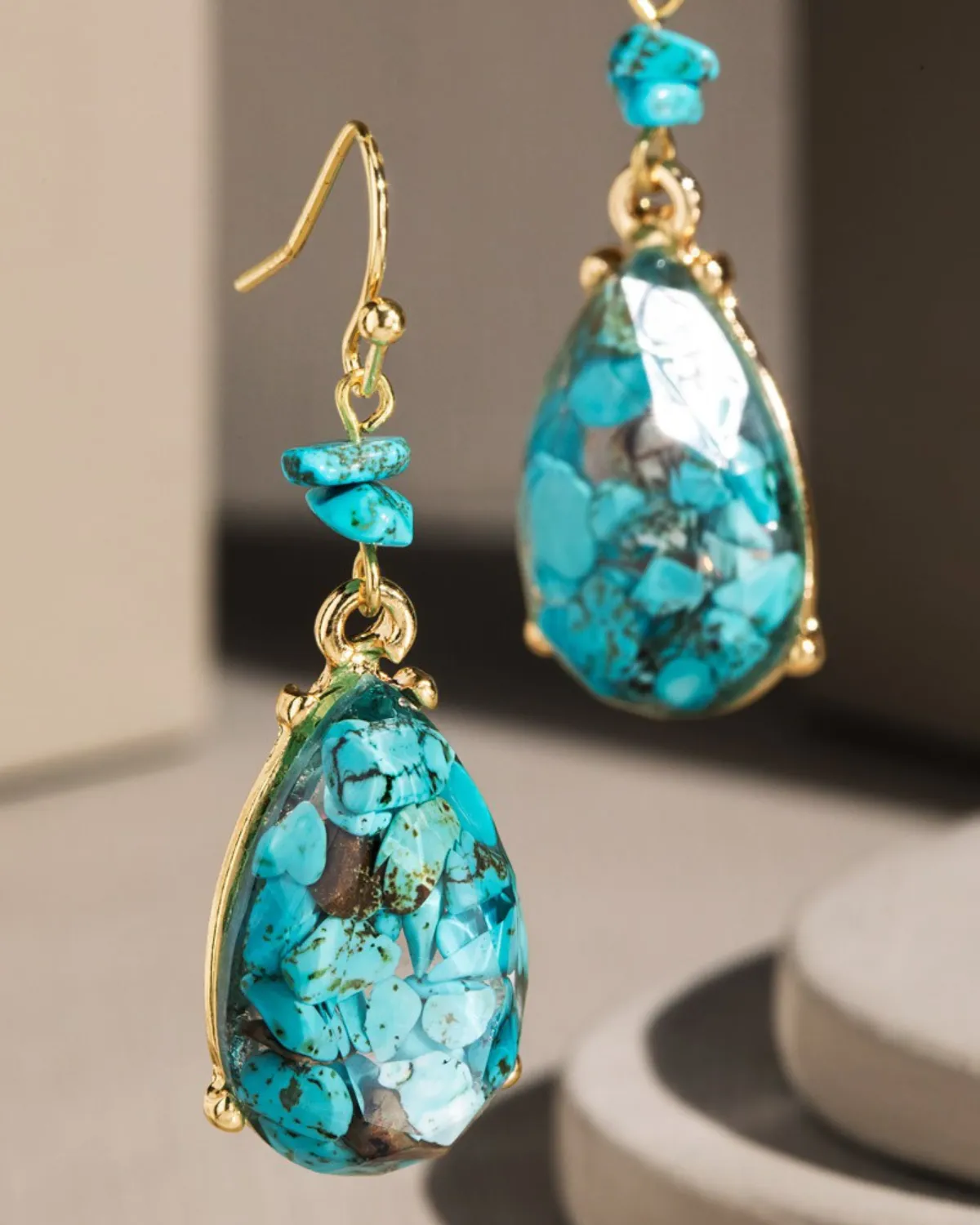 Urbanista Semi Stone Teardrop Earrings (More colors available) - Es1c1e9016