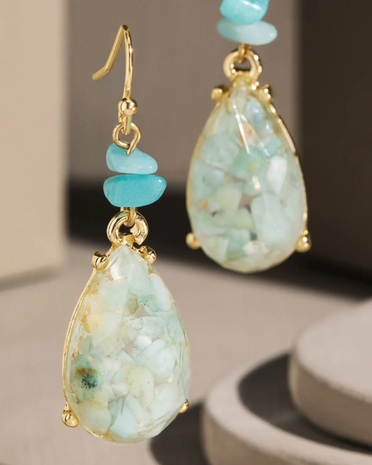 Urbanista Semi Stone Teardrop Earrings (More colors available) - Es1c1e9016