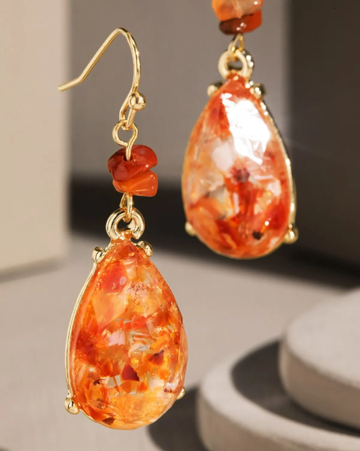 Urbanista Semi Stone Teardrop Earrings (More colors available) - Es1c1e9016