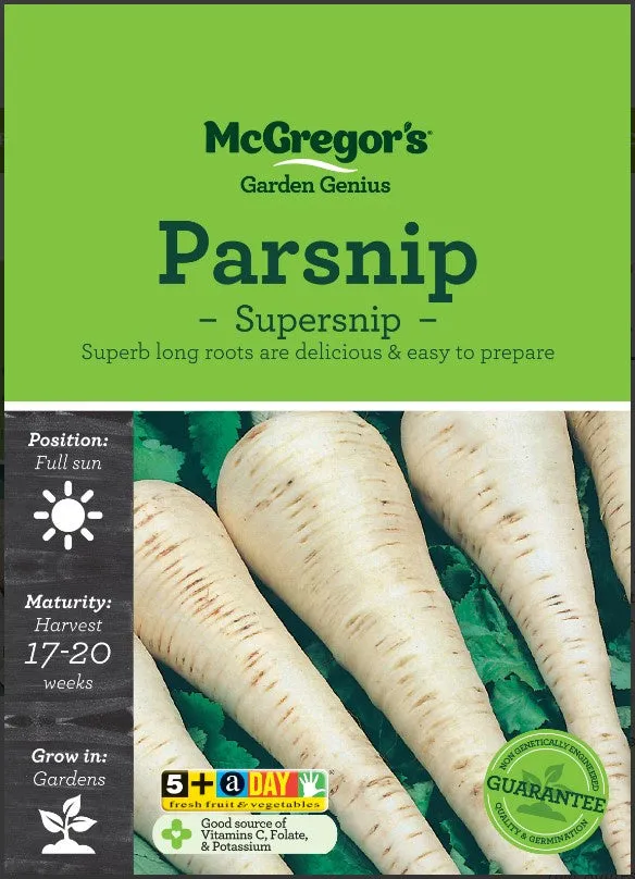 Vegetable Seeds, McGregor's, Parsnip Supersnip