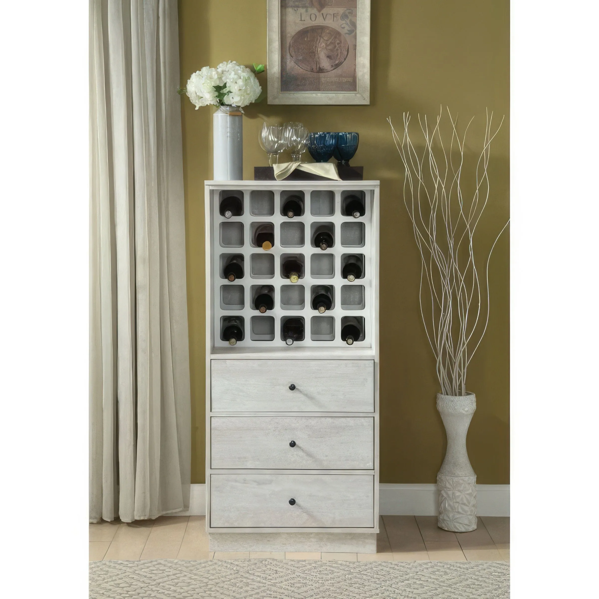 Wiesta Antique White Wine Cabinet