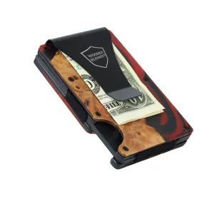 Wood and Resin Smart Wallet (Red and Black)