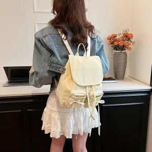 Y2K Nylon Backpack with Bow Detail