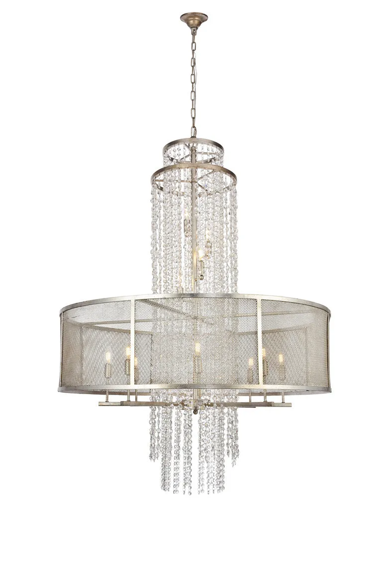 ZC121-1540G42ASL - Urban Classic: Legacy 12 light Antique Sliver Leaf Chandelier Clear Royal Cut Crystal